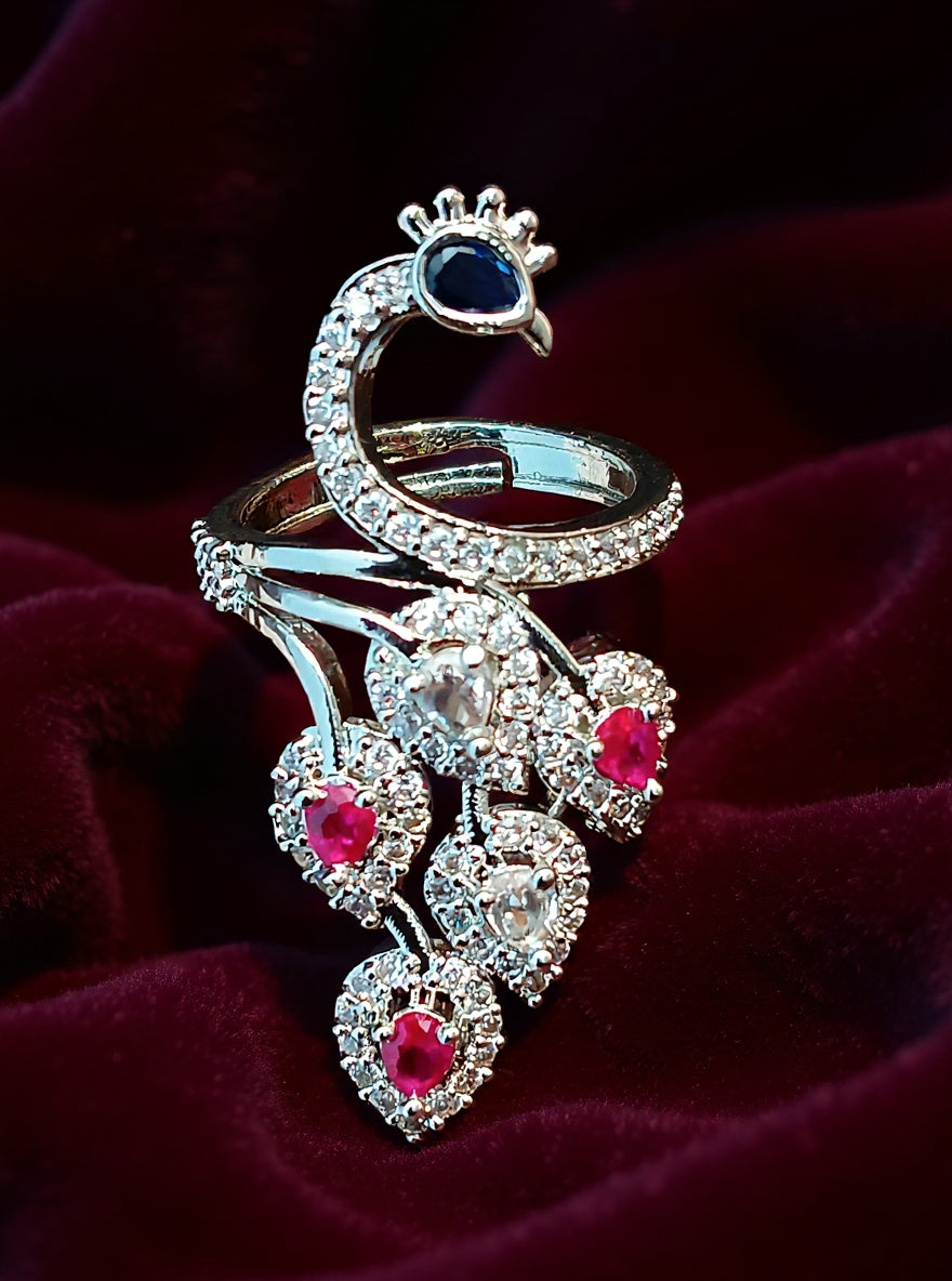 Mayuri Ring (Silver Pink Stone)