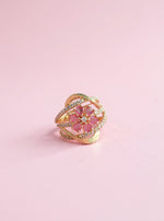 Saanvika Ring ( Golden Pink Stone)