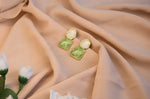 Korean Luxurious Pearl Green And White Drop Gold Earring