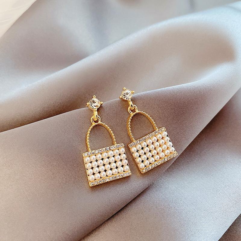 Korean Classy Pearls Bag Earrings
