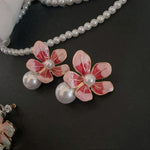Korean flower pearl earring trendy