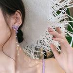 Korean Purple Butterfly Earrings