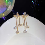 Korean Gold Beige Drop Earrings