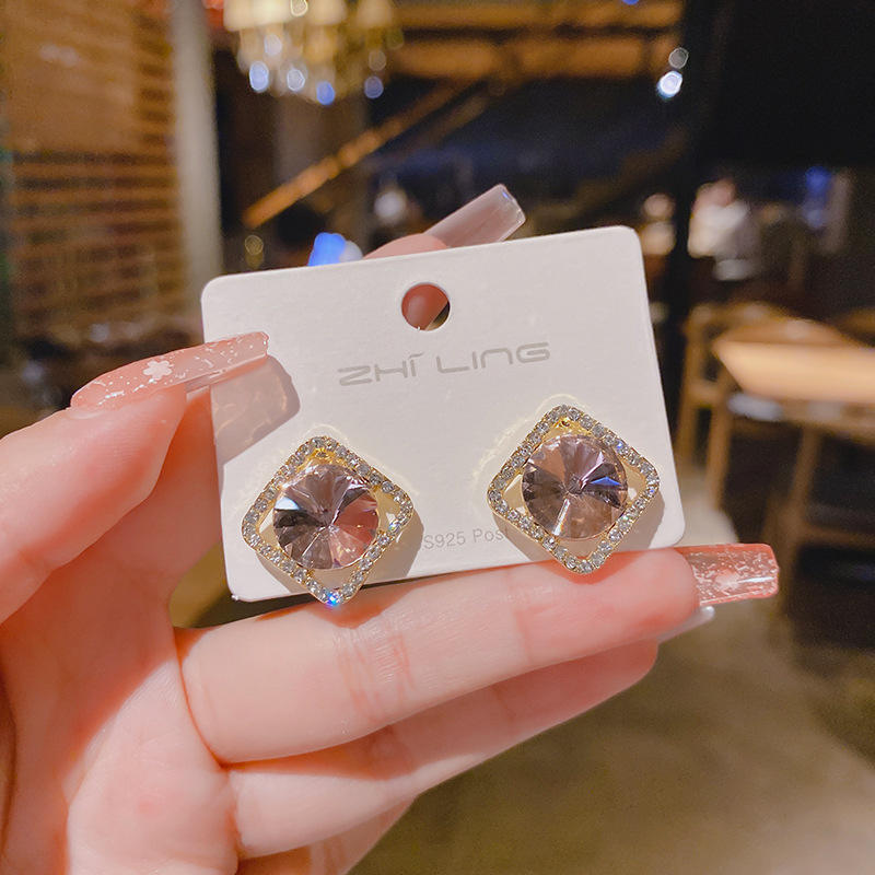 Korean pink pearl stone Earrings