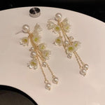 Korean Lily Flower Drop Earrings
