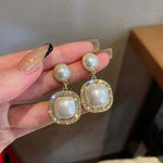 Heart and Pearl Drop Earrings