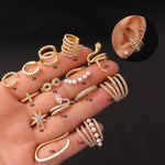 Celestique Elegant Triple Layered Pearl Studded Hoop Earring