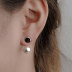 Pink Round Big Imitation Pearl Drop Earrings
