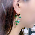 Vintage Emerald Green Teardrop Gold Emerald EARRING